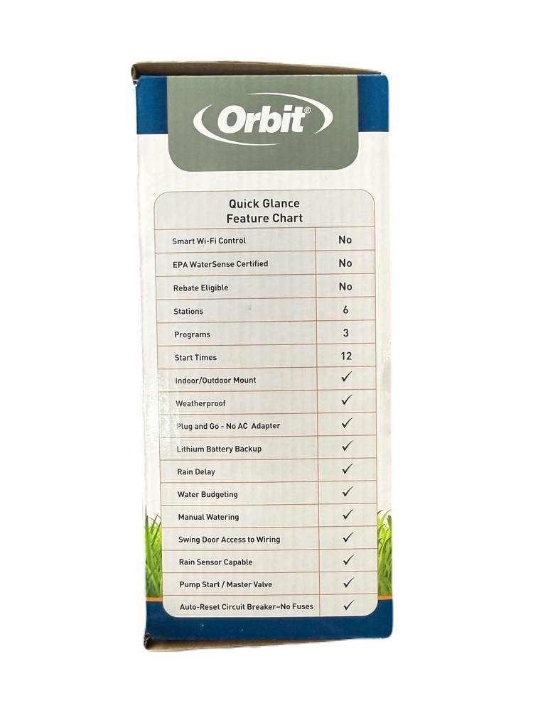 Orbit Easy Set Logic Sprinkler Timer 6 Station 57896 Simple Programming New