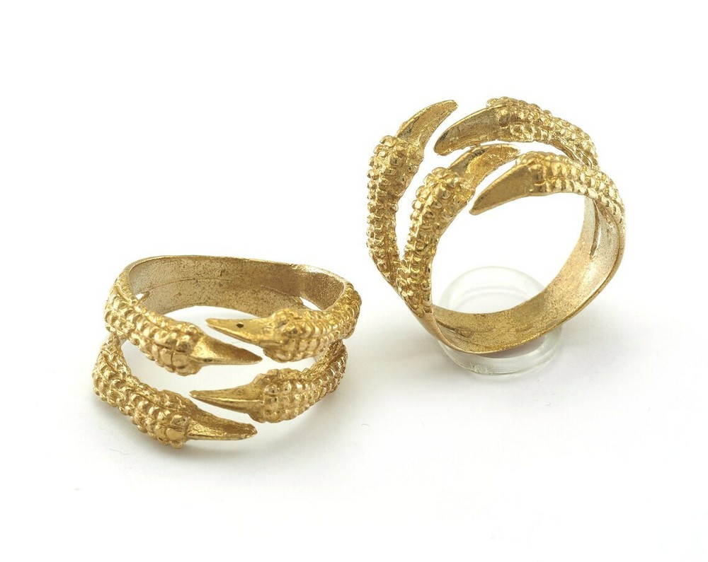 Claw Ring Adjustable Ring Raw brass 11US size Adjustable 2634