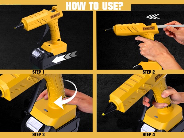 Hot Melt Glue Gun Cordless For Dewalt 20V Max Li-Ion Battery w/10X Sticks DCB200