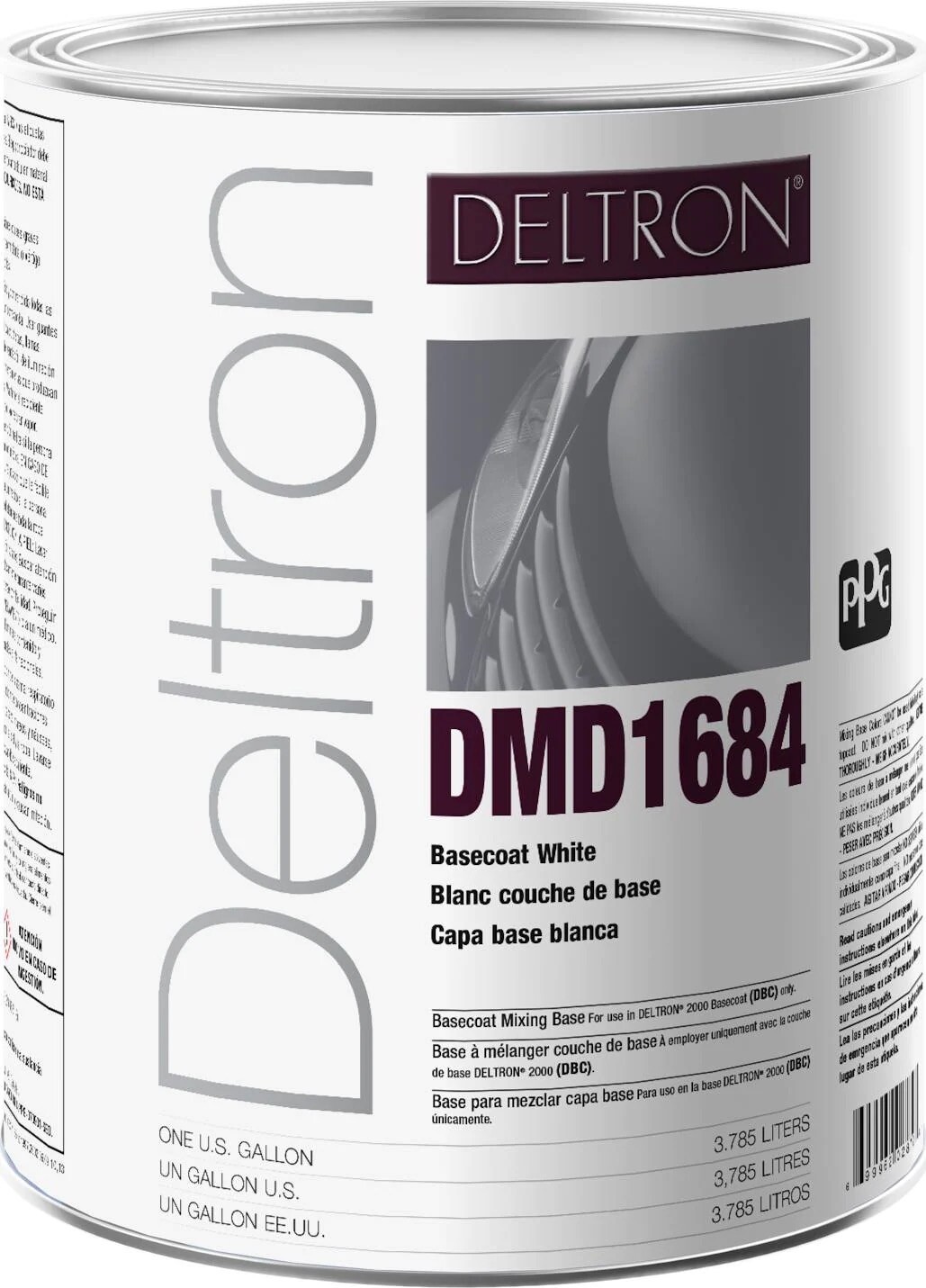 PPG Refinish Deltron 1 Gallon Dmd1684 Basecoat White Paint Free Shipping!