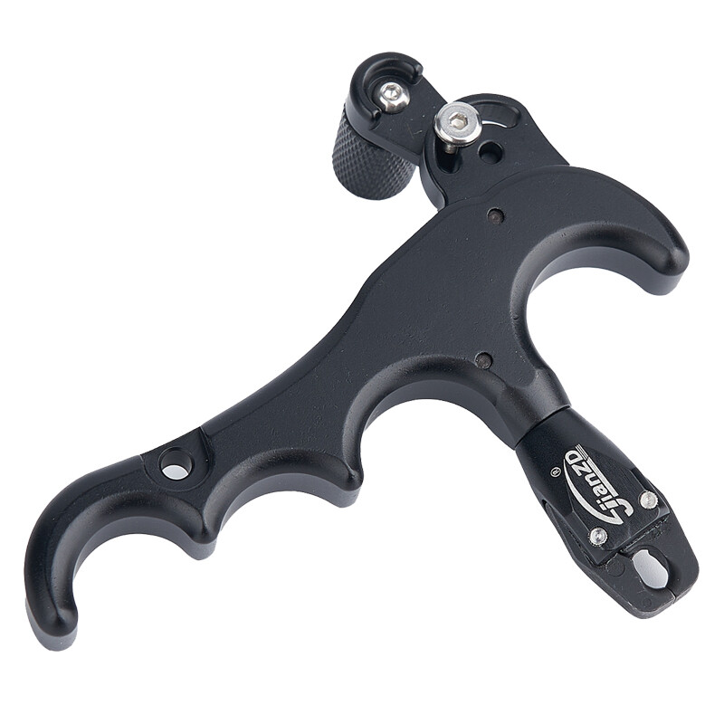 Archery 4-Finger Compound Bow Release Adjustable Can Rotate 360° Thumb Release