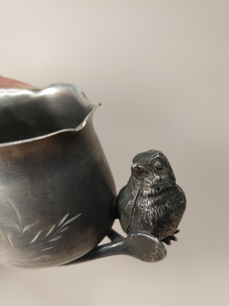 Vintage Warren Silver Plate Co Bird Wishbone Figural Toothpick Holder #346