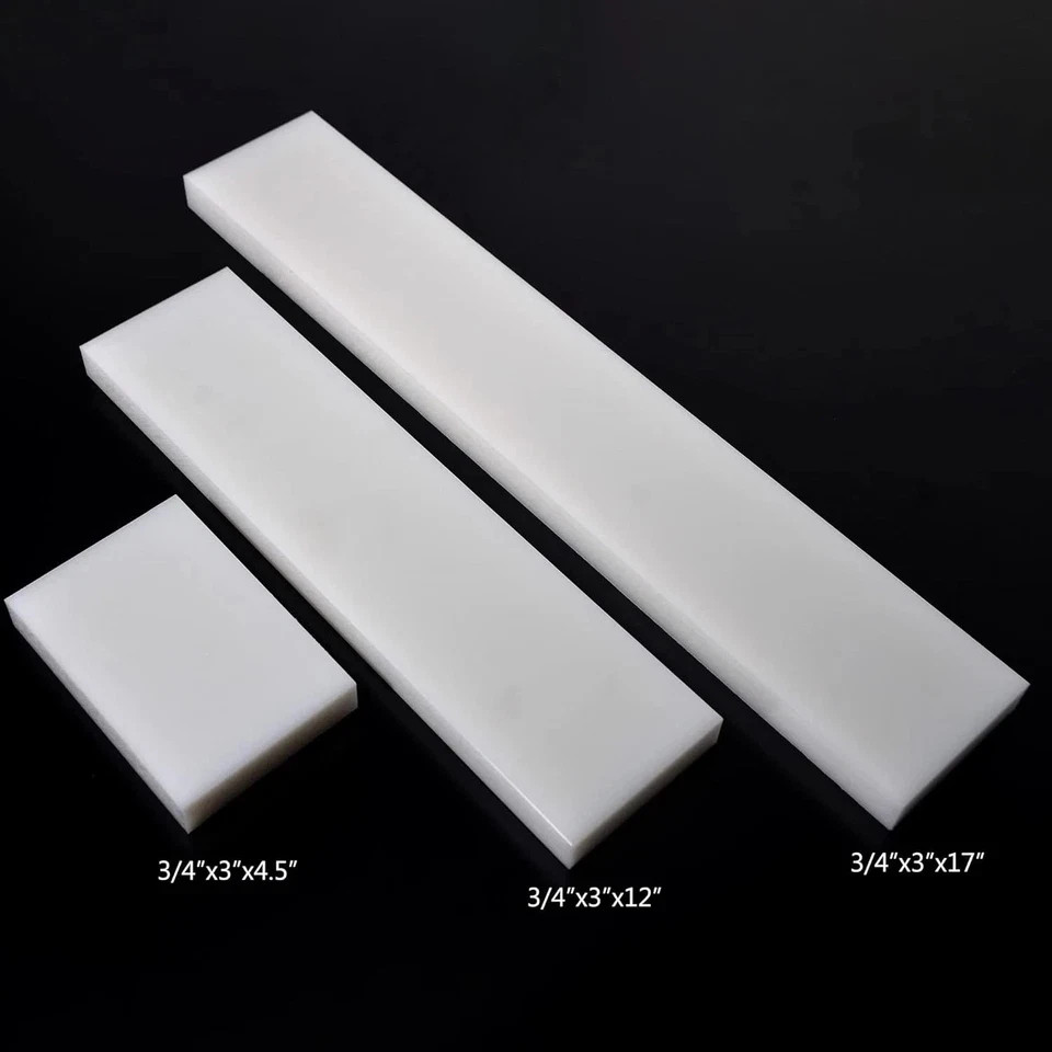 HDPE Block White PE Polyethylene Rectangular Solid Plastic 2x12x3,