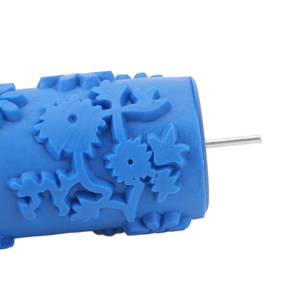 Pattern Paint Roller 5 Inch Flower Design Rubber Decorative Texture Roller