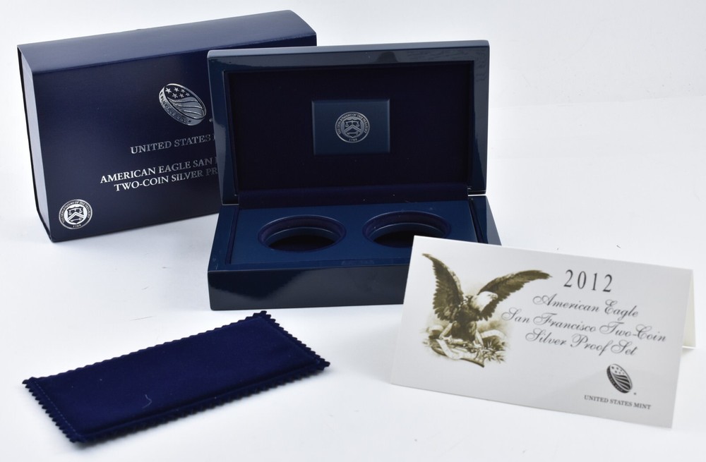 2012 American Eagle SF Two Coin Silver Proof Set Empty Box w/ COA