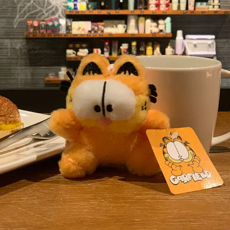 4 '' Mini Cute cartoon Garfield plush doll keychain Pendant Kid presents gifts