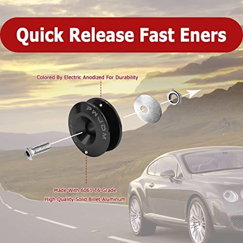 Universal Billet Bumper Trunk Quick Release Fastener Kit, Quick Release black
