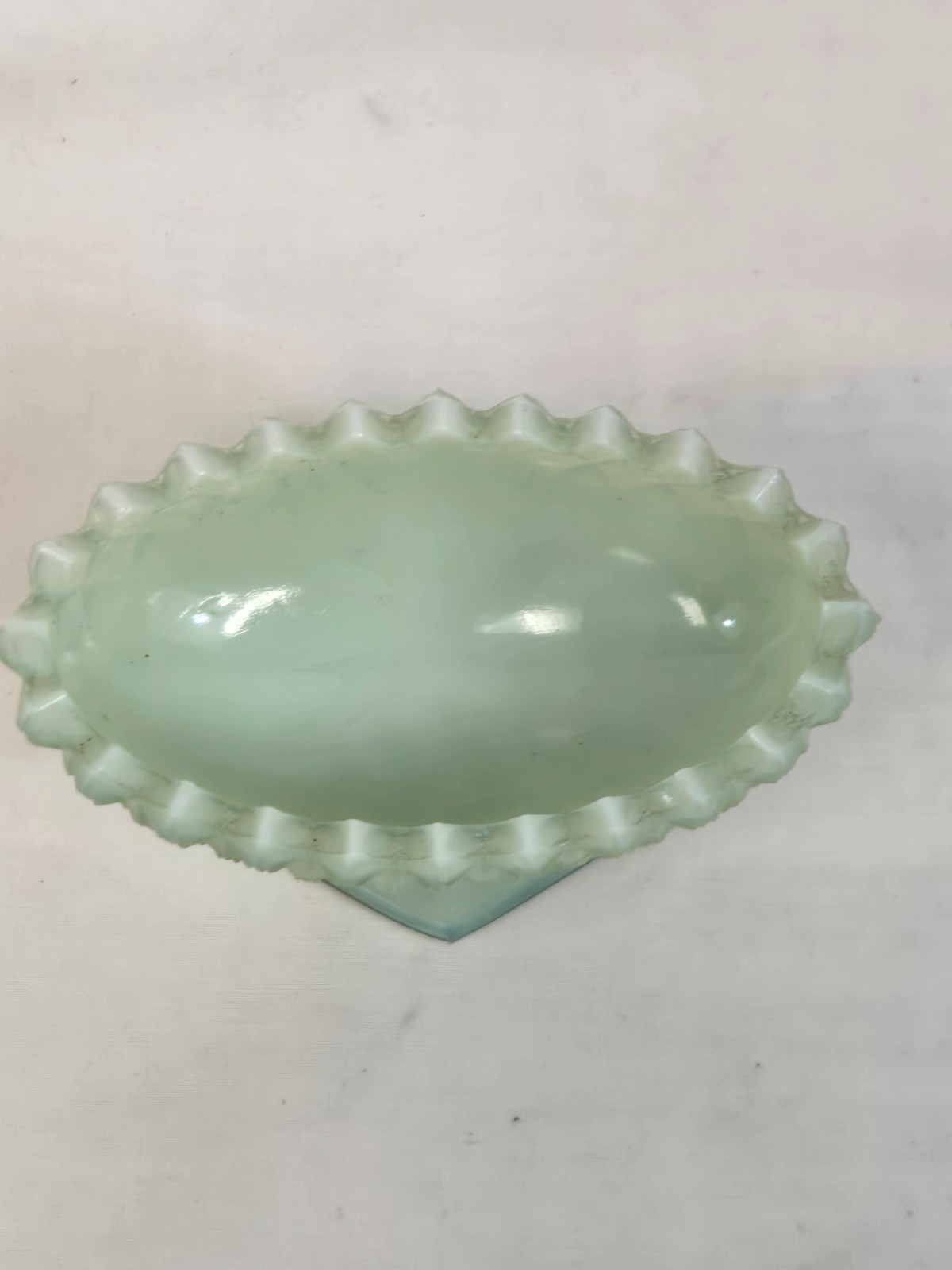 Hobnail Salt Cellar By Westmoreland jadeite green milk glass