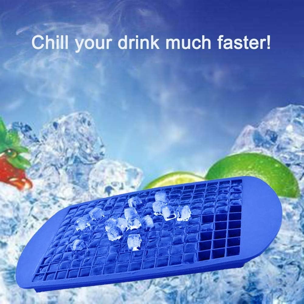 Effortless Ice Release Silicone Cube Trays: 160 Mini Cubes for Refreshing Drinks