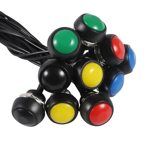10PCS 12mm Momentary Push Button Switch On Off Waterproof SPST Mini Round
