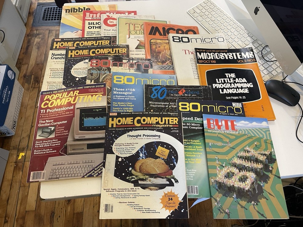 16x Vintage Computer Magazines - BYTE, 80 Micro, InCider, Nibble Etc