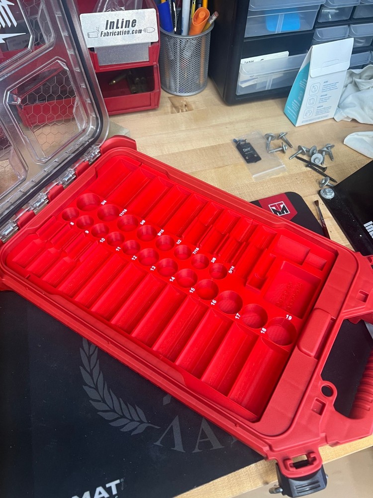 Milwaukee 3/8in 43PC Impact Socket Packout Insert – (Insert Tray only)