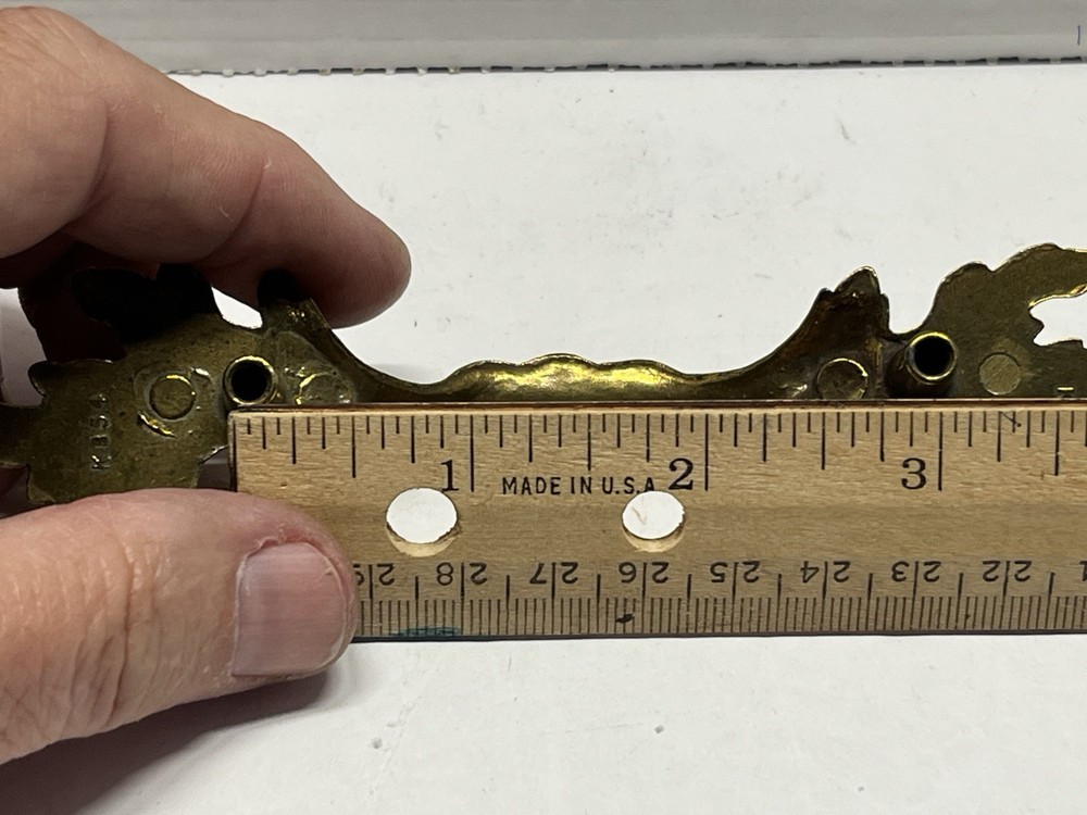 Vintage NOS KBC #K854 Decorative Brass Plated Fixed Drawer Pull