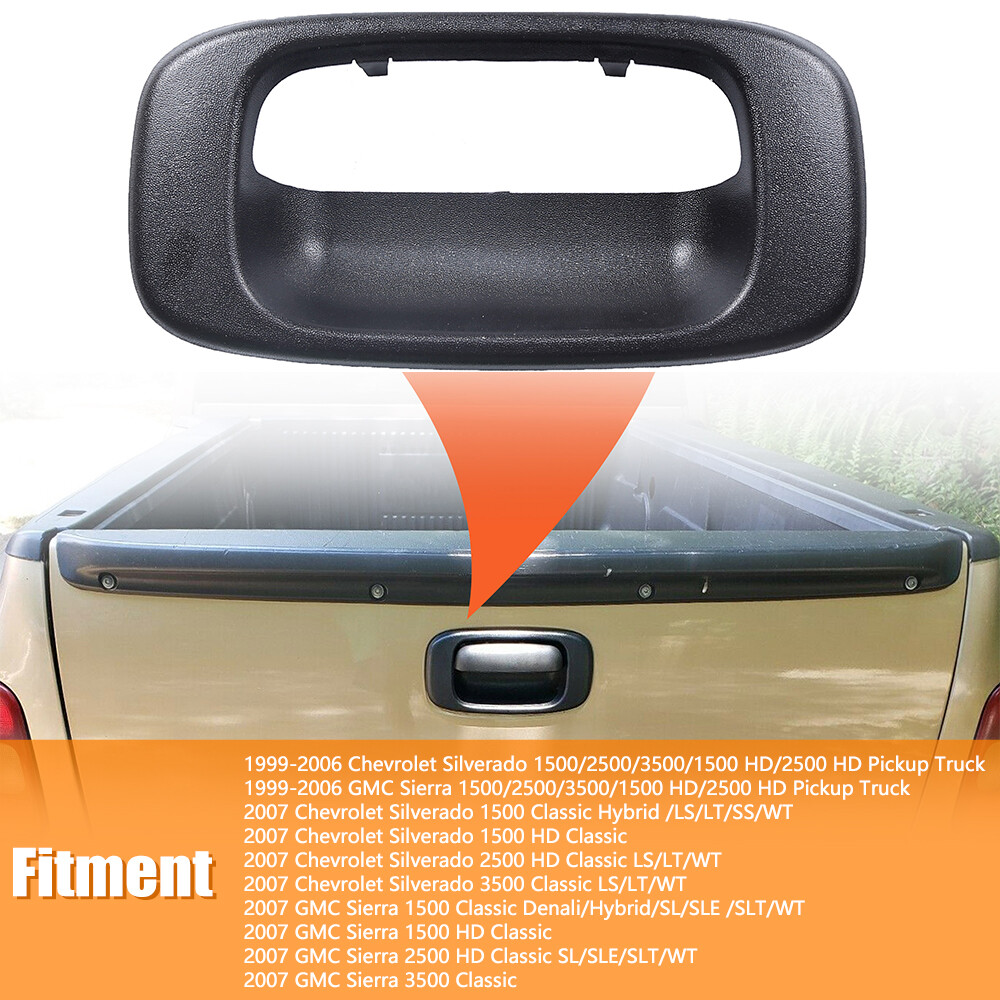 Tailgate Handle Bezel Cover Black For GMC SIERRA Chevy SILVERADO 1500 1999-2006