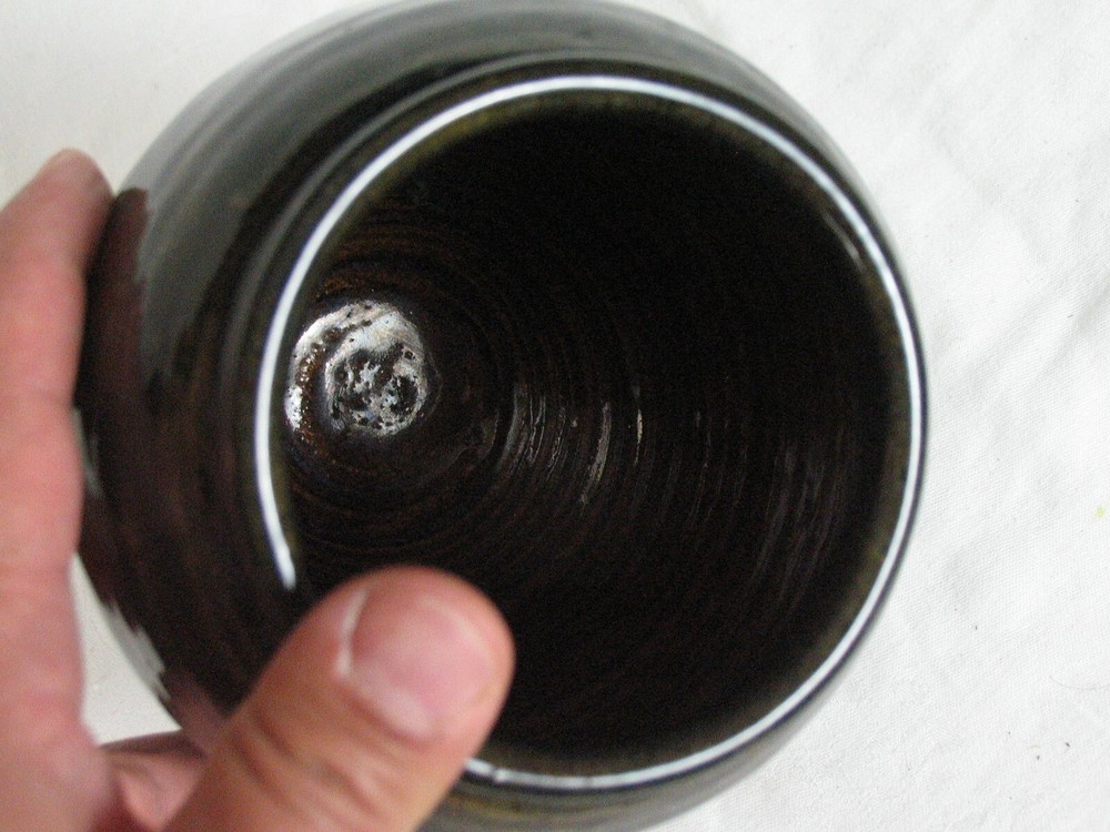 Signed BMB ? Studio Pottery Vaze Glazed inside out
