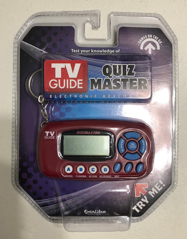 New Excalibur Electronics TV Guide Quiz Master Electronic Keychain, Model: TV40