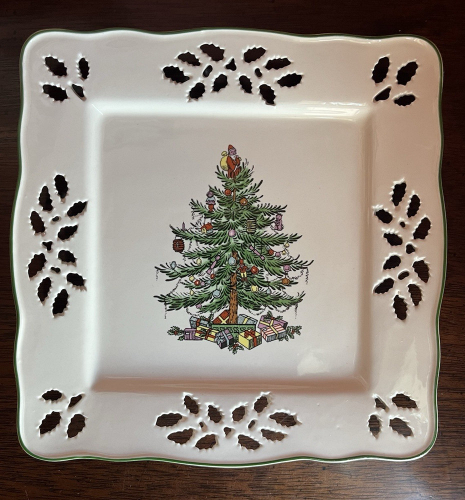 Spode Christmas Tree Pierced Square 8" Tray