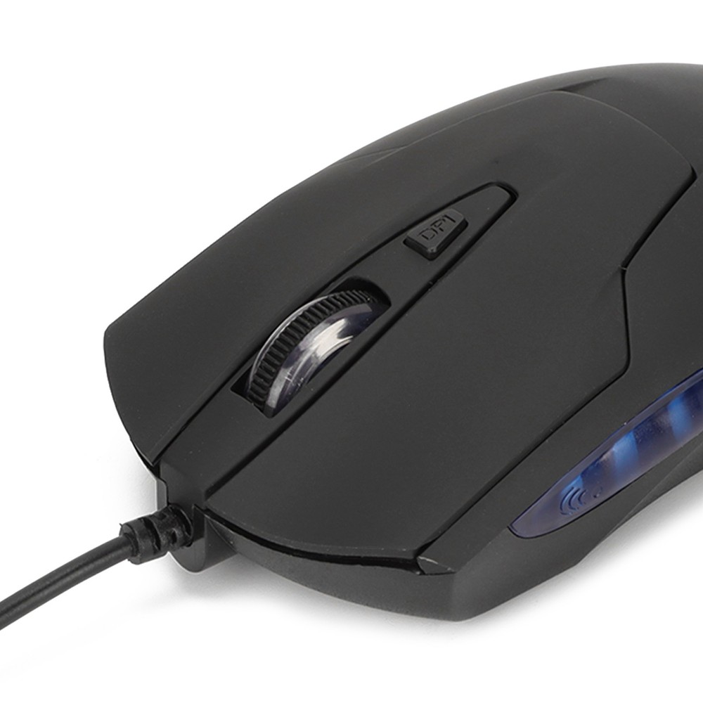 Wired Mouse Blue Backlit Type C Ergonomic Multimedia Keys Adjustable DPI Gaming