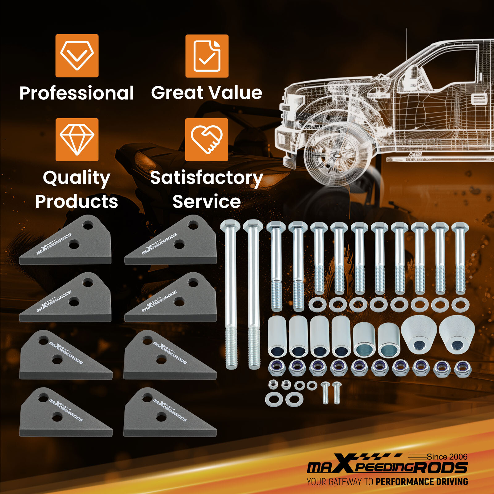 3" Lift Kit Fit For Polaris Ranger 800 EFI XP HD IRS Fullsize 2009-2014