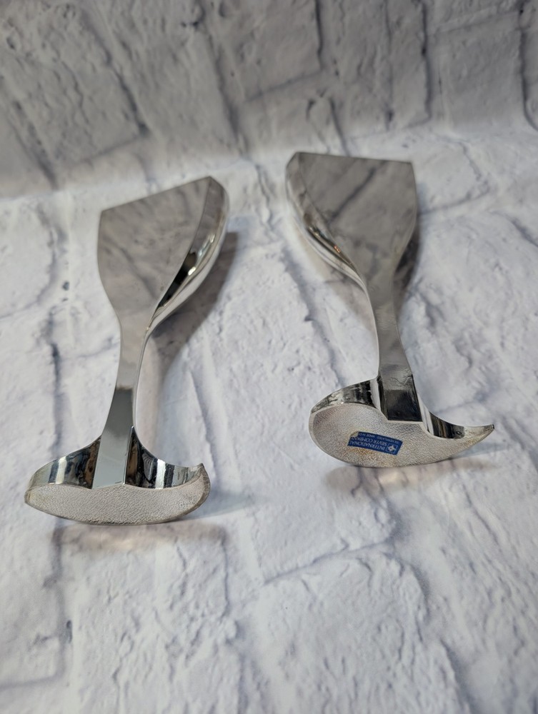 Vintage International Silver Company Plated Split Heart Wedding Goblet Pair