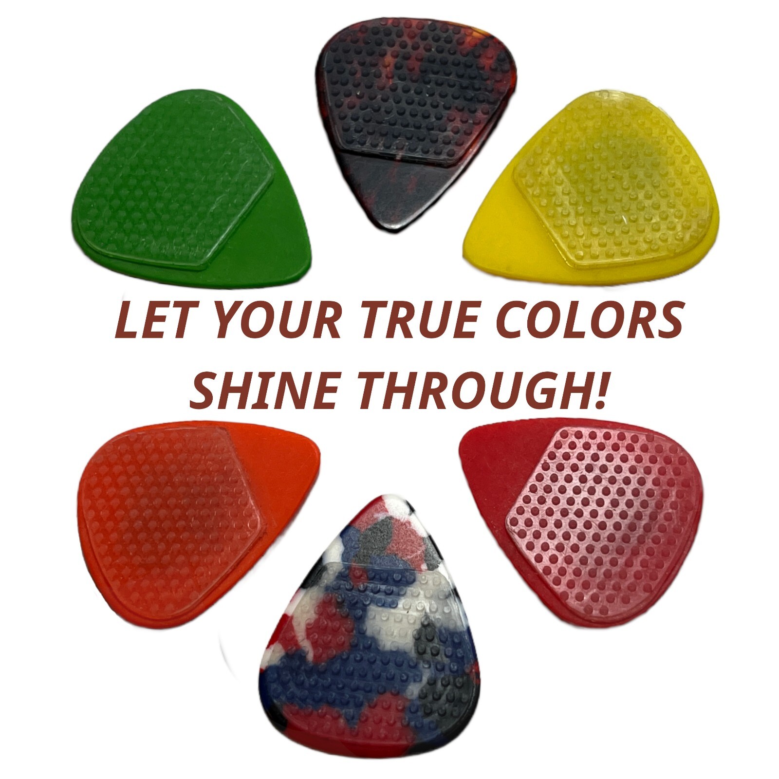 ChillinWell Guitar Pick Grips 16pc Grippy not Sticky Durable Reusable Stick-On