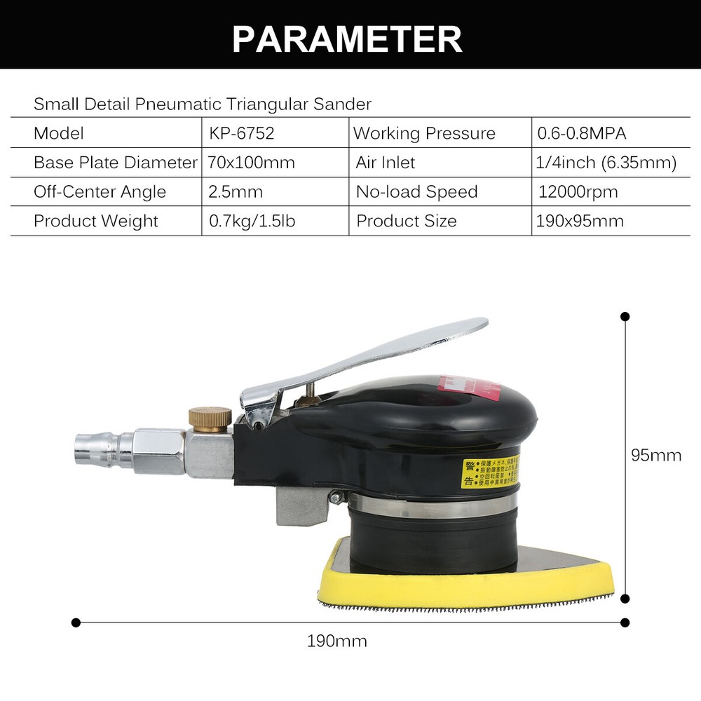 Pneumatic Random Orbit Sander Sander Polisher Small Triangular W3A8