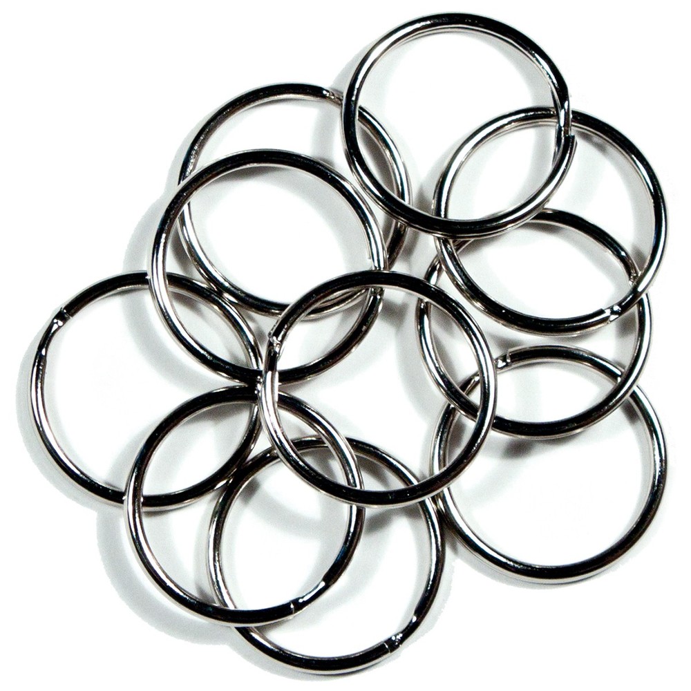 Split Key Rings 1.25" 10/Pkg Nickel
