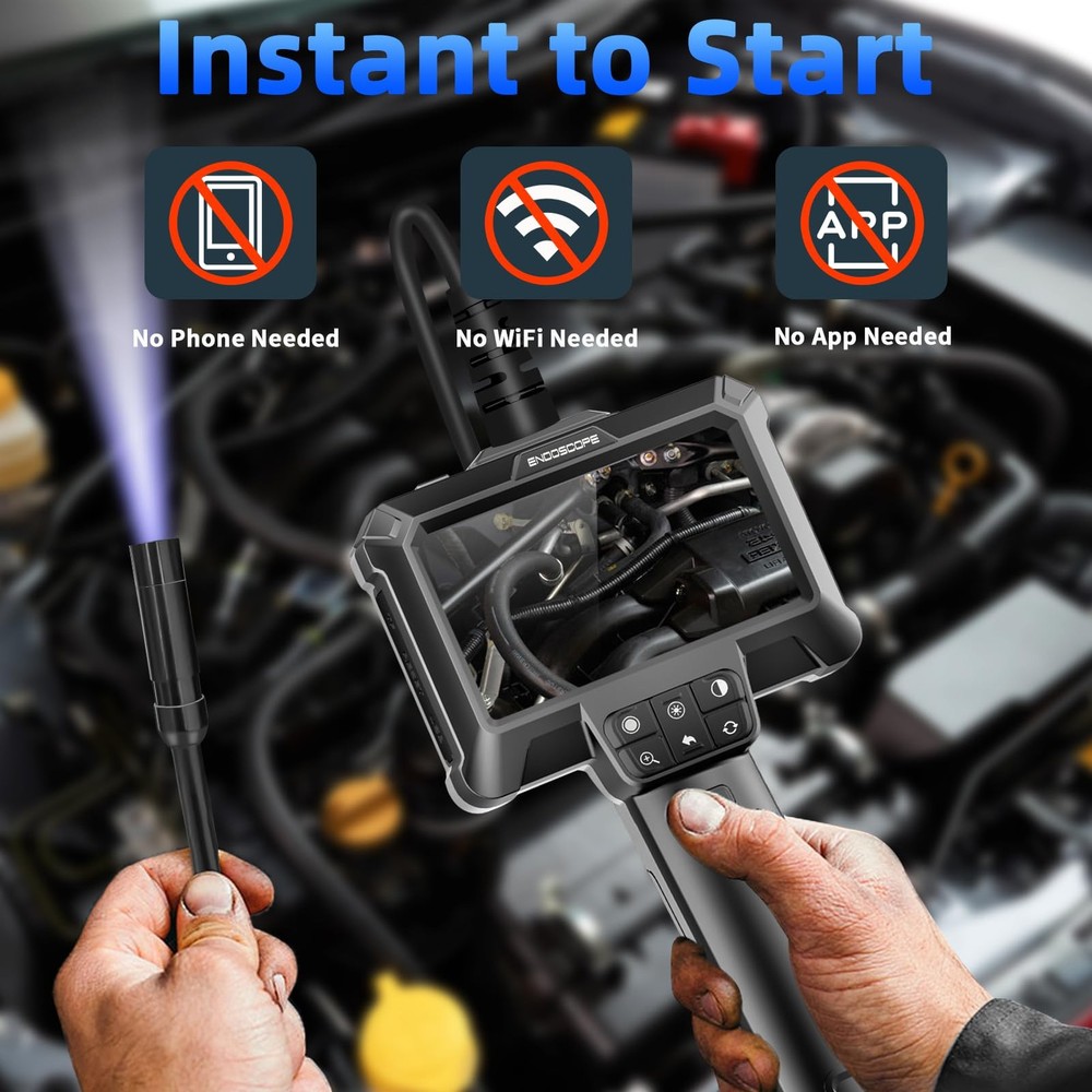 WINWEND Endoscope Camera with Light - IP67 Waterproof Borescope Large, Black