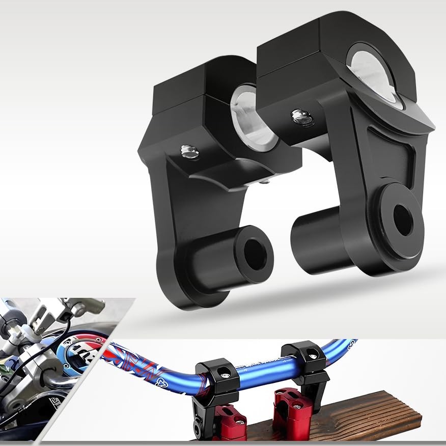 Pivot Handlebar Risers - 2in Universal Motorcycle for 7/8" or 1 silver