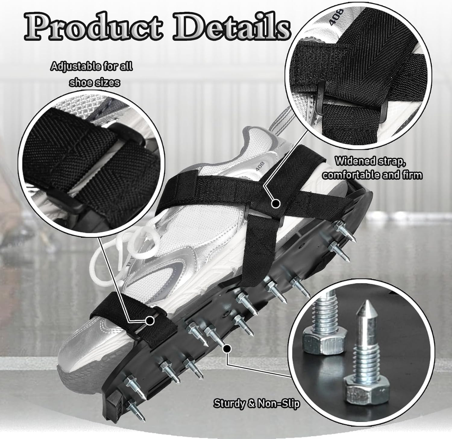 Spike Shoes for Epoxy Flooring Epoxy Shoes with 3/4" Short Spikes for Garage Flo