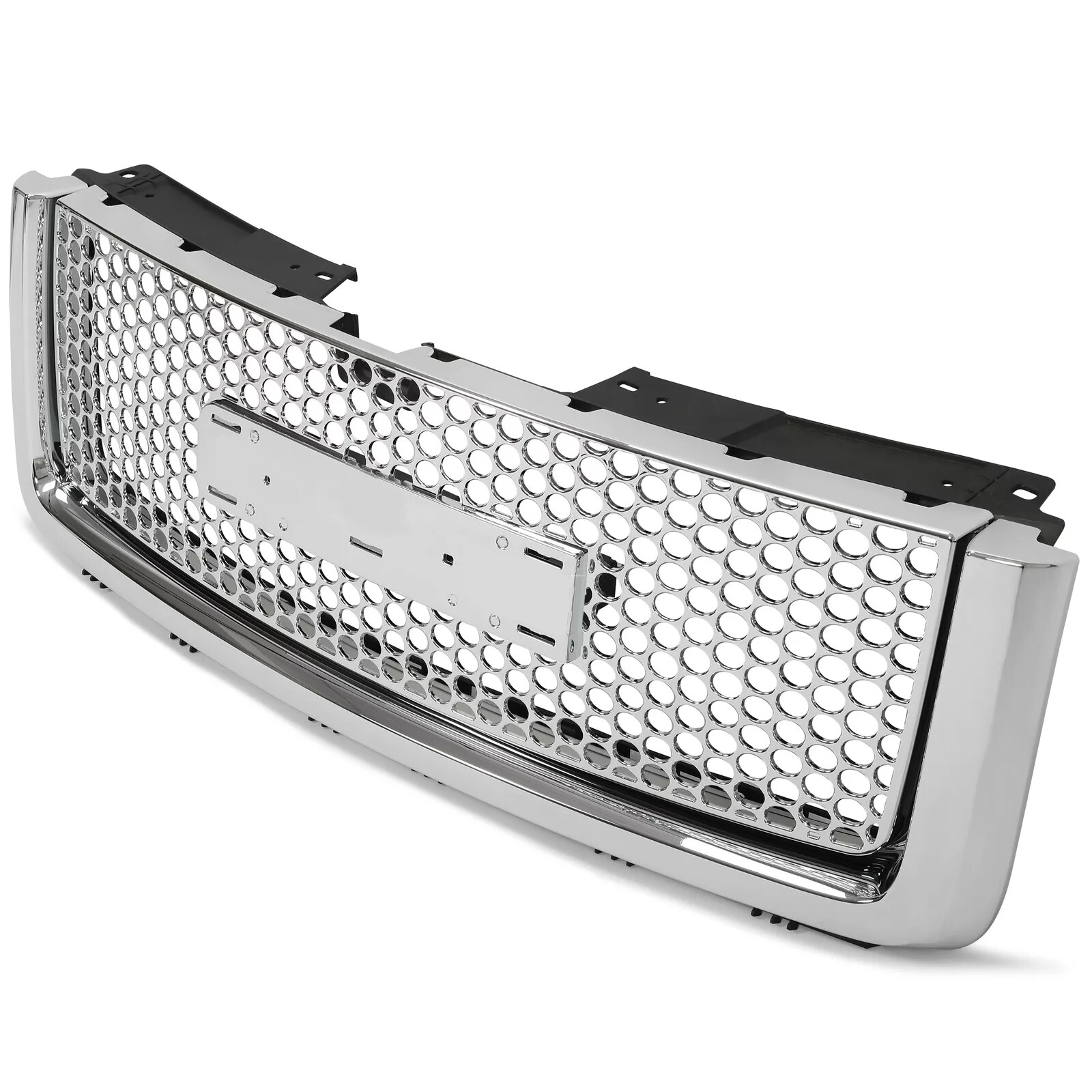 Front Upper & Lower Hood Grille + Hood Molding Trim For GMC Sierra 1500 2007-13