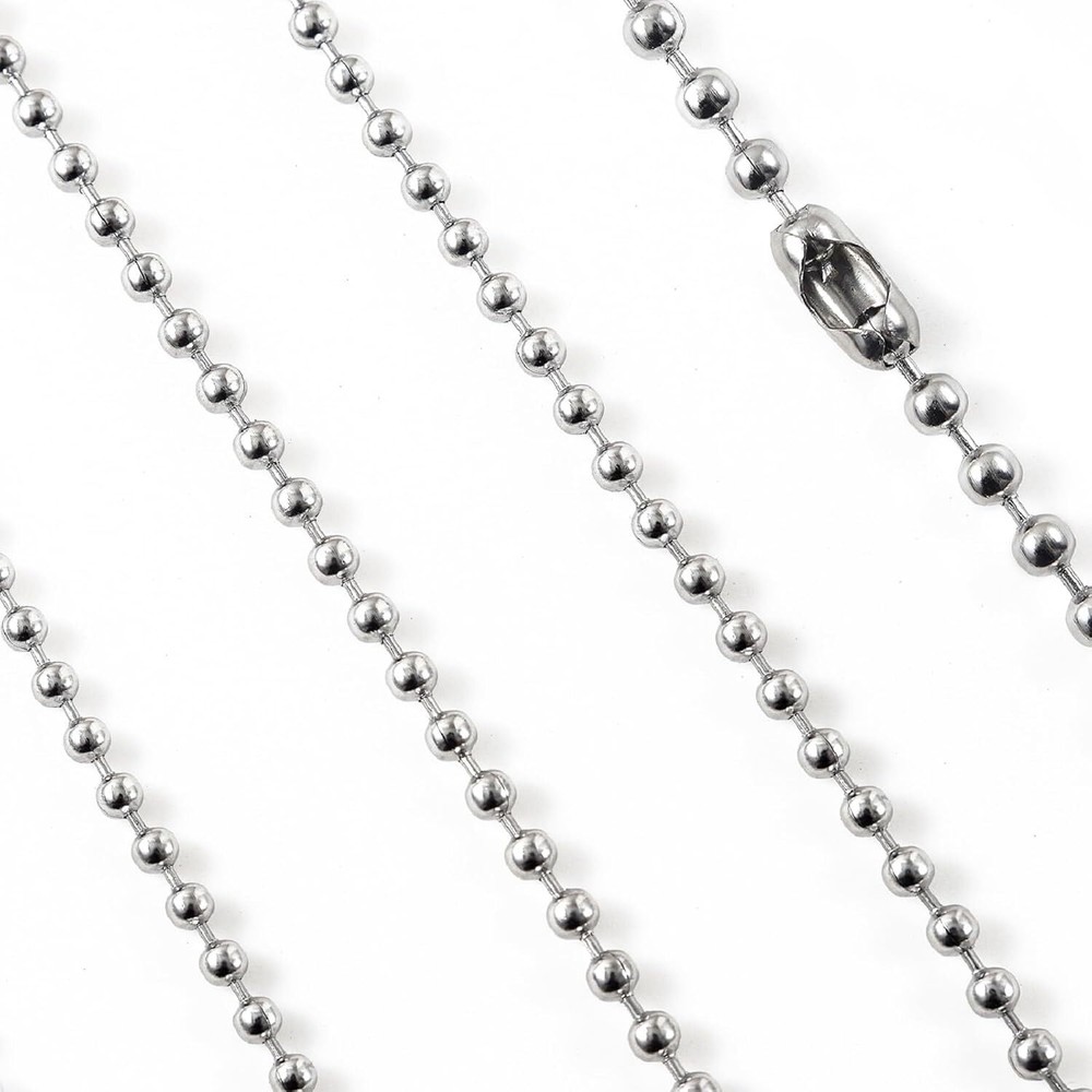 197 Inch Ceiling Fan Pull Chain, Beaded Chains 197 Inch, Silver