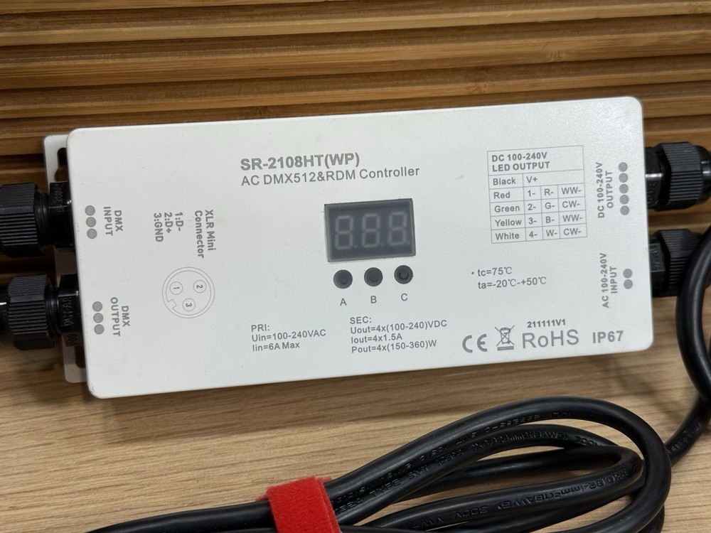 SR-2108HT(WP)DMX512 RDM Decoder High Voltage LED Controller (pre-owned)