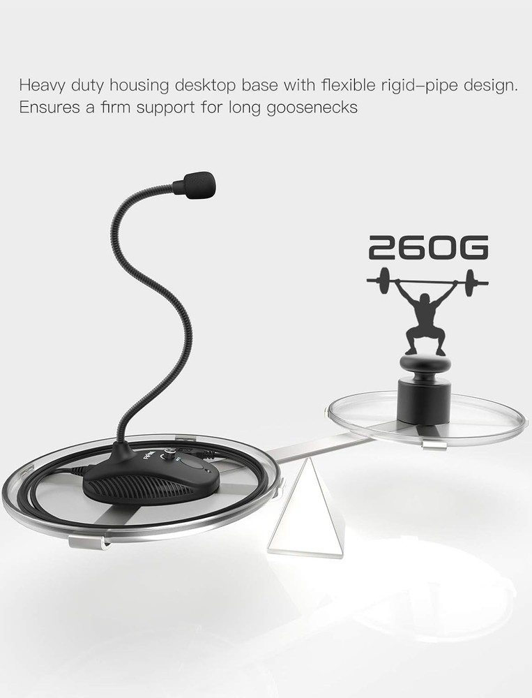 Fifine USB Computer Microphone, Plug &Play Desktop Condenser PC Laptop Mic,Mute