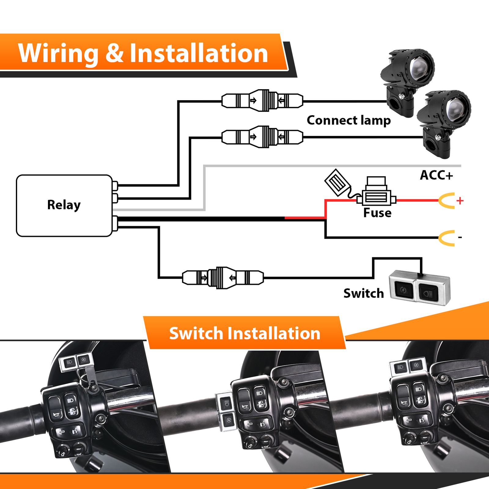 60W LED Auxiliary Driving Lights Mounting Bracket For Kawasaki KLR 650 2019-2024