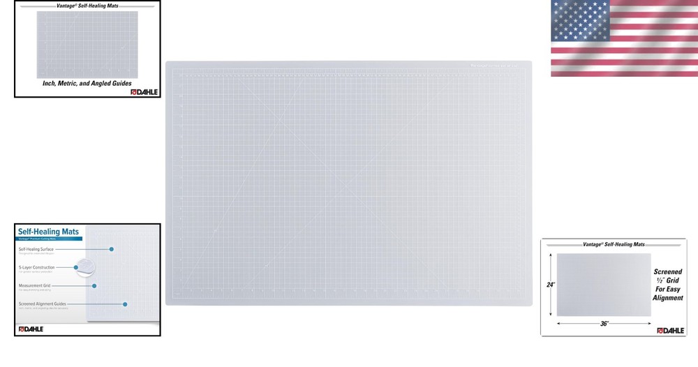 5-Layer Self-Healing Cutting Mat, Grid 1/2", 24"x36"