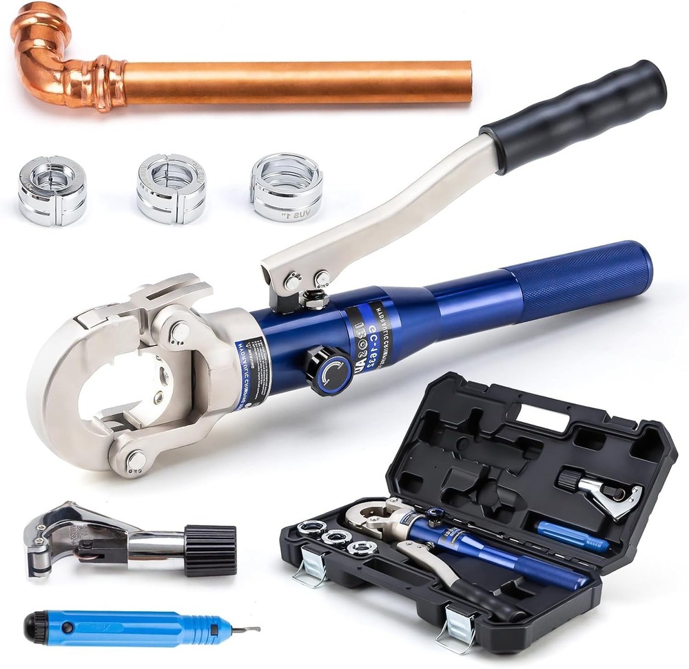 Portable Copper Pipe Crimping Tool with Ergonomic Grip & Pipe Cutting Function