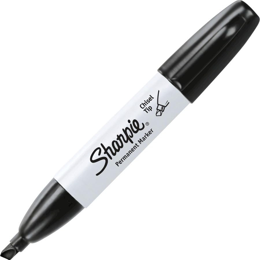 Permanent Markers, Chisel Tip, Black, 36 Count