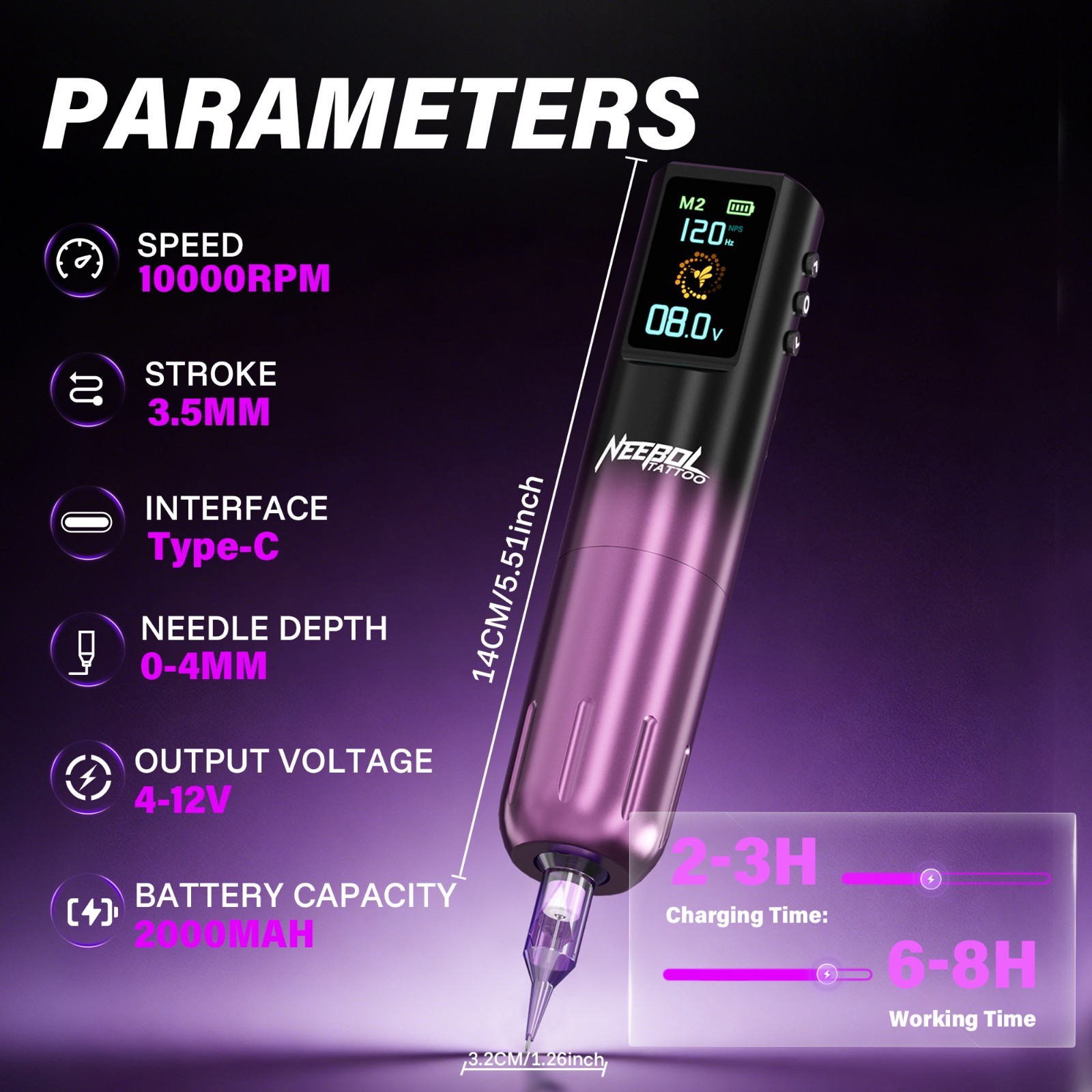 Wireless Tattoo Kit Complete for Beginners Pen Machine with Power Supply Needles