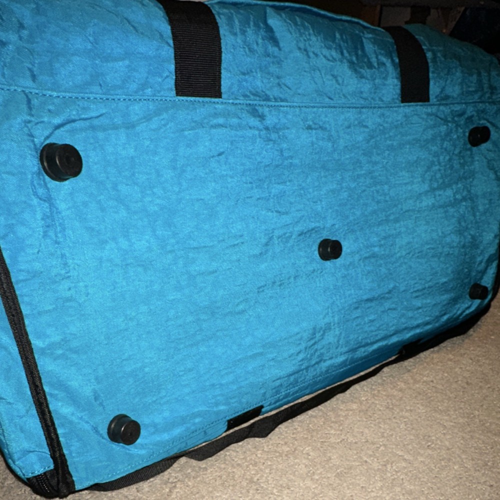 Biaggi 22" Nylon Duffle Bag Solid Blue/Black, Adjustable Shoulder Strap