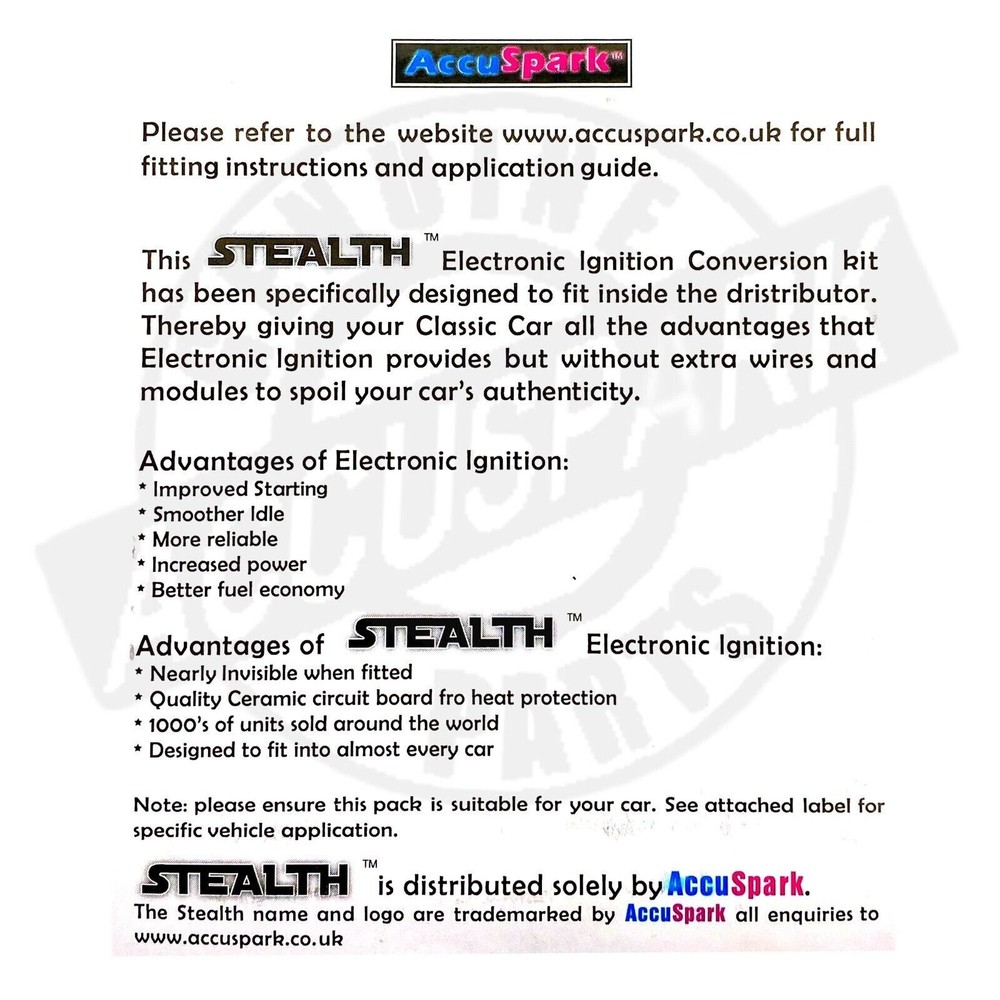 Ford Pinto AccuSpark Electronic Ignition Conversion Kit For Bosch Distributors