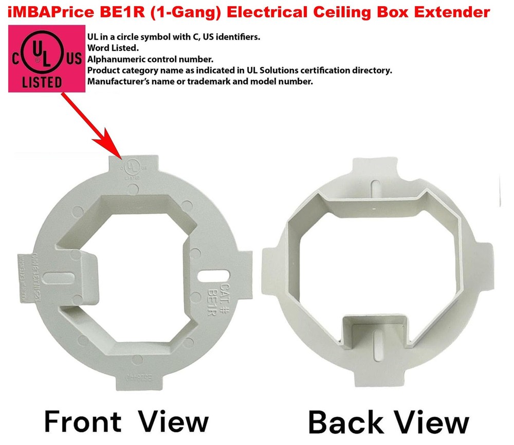 iMBAPrice IMBA-BE1R Ceiling Box Round (1 Pack), Electrical Extender
