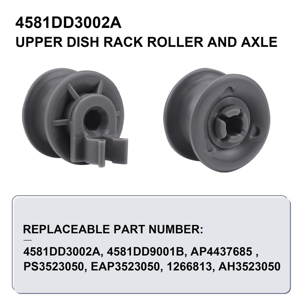 4581DD3002A Upper Dishrack Roller Wheels Assembly (Upgraded) Compatible with L-G