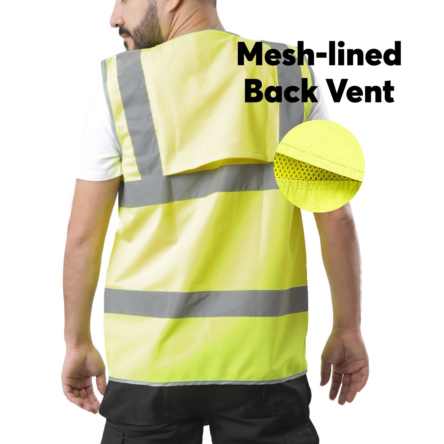 Pack of 4 Custom Hi-Vis Safety Vests – Full-Color Personalized Print