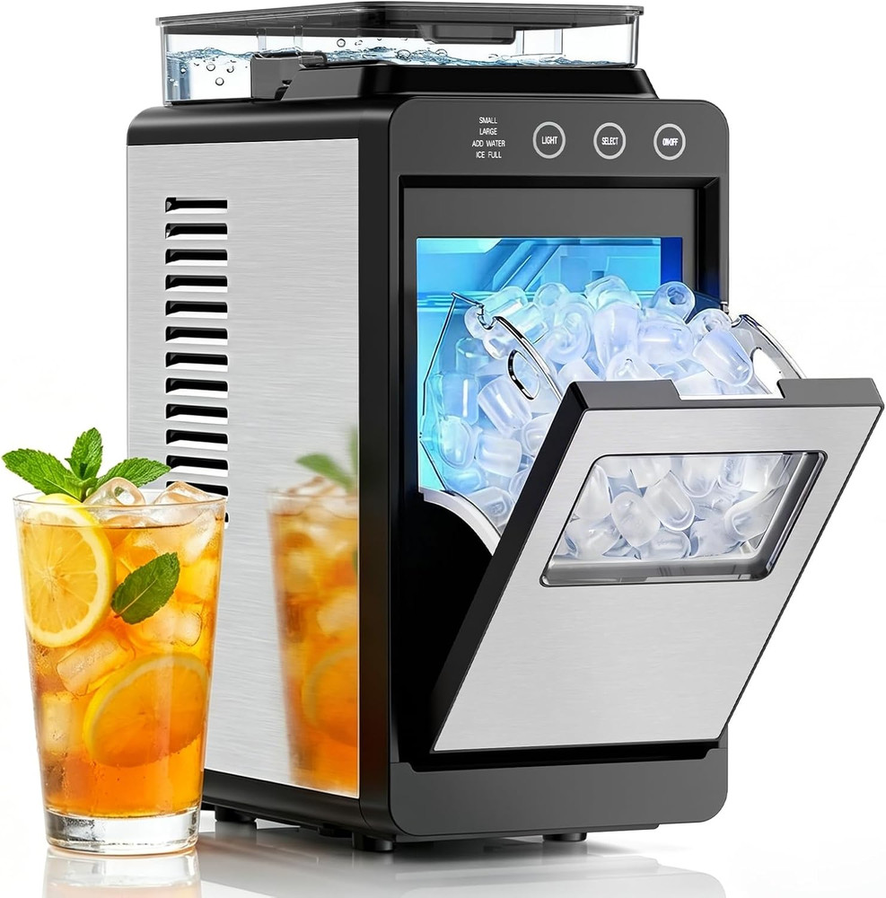 Ice Maker, Portable Ice Machine with Self-Cleaning Function, 8 Cubes in 6 Mins F