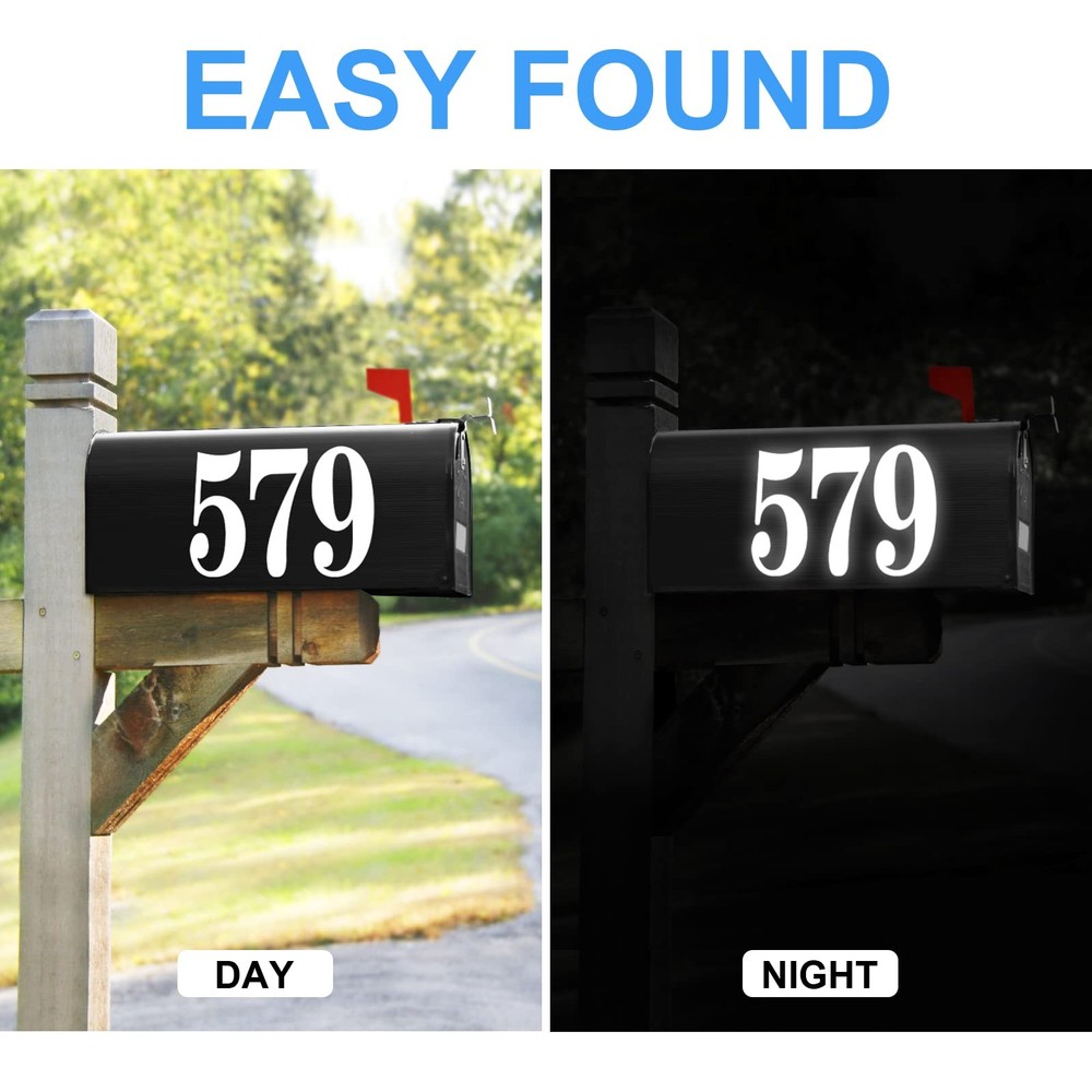 60 PCS White Mailbox Numbers, Vinyl 4 inch, 2 sets& 3 4 sets,