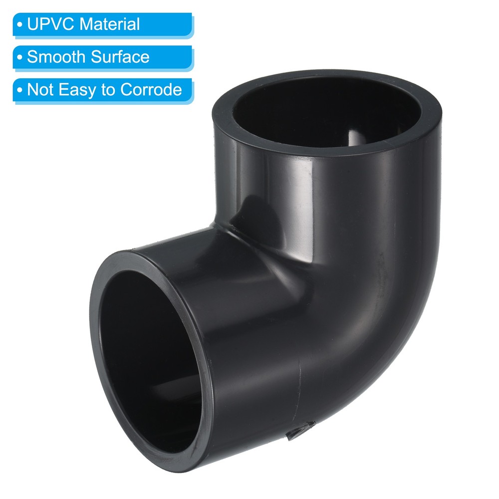 3Pcs UPVC Pipe Fitting Elbow 40mm Socket 90 Degree Adapter Connector Gray