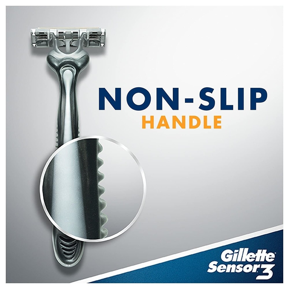 Gillette Sensor3 Smooth Shave Disposable Razor, 4 Count