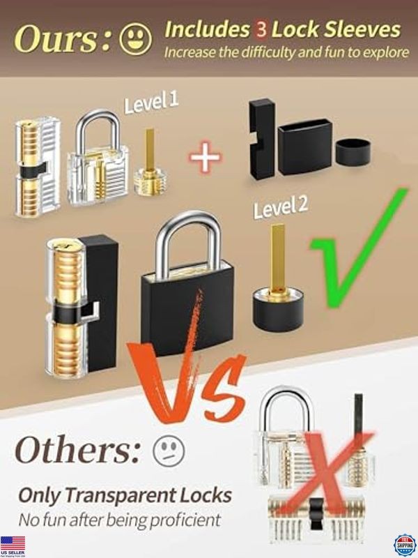 Waterproof Combination Picking Solid Brass Pick Kit Storage Lock Set Home