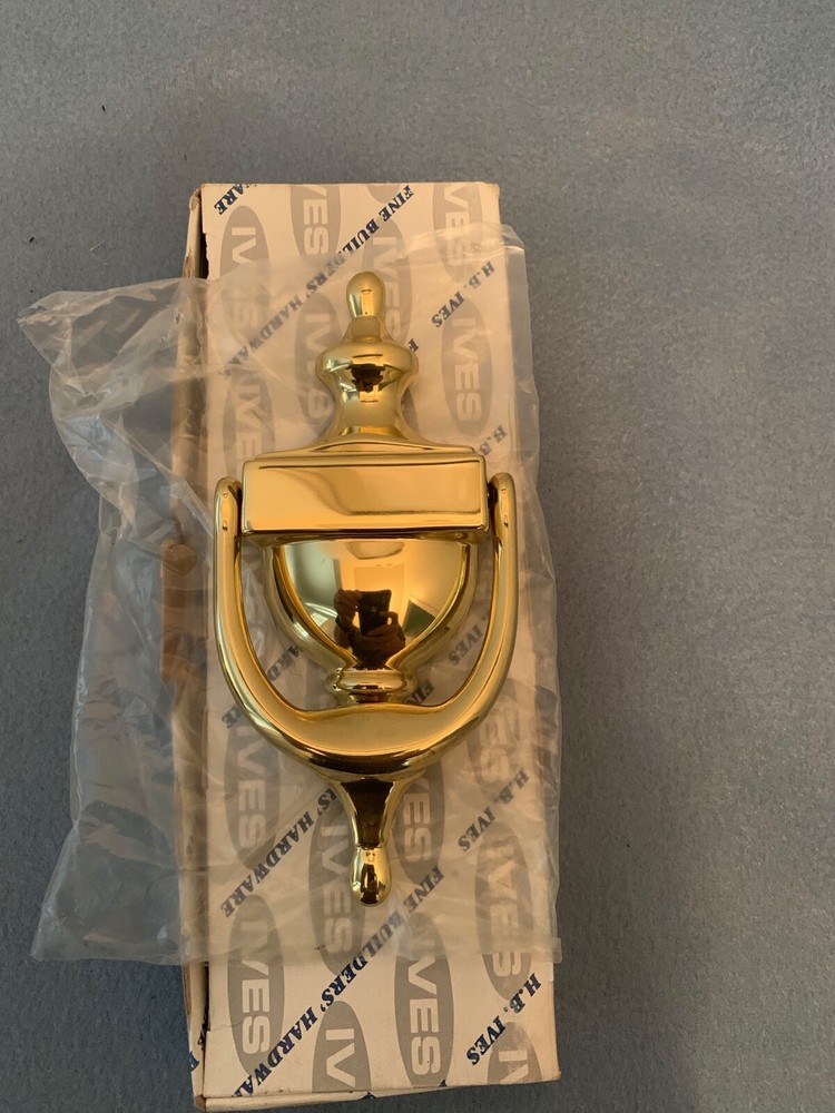 New Solid Brass Brass Ives Door Knocker Engravable in Original Box $$$